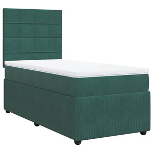 vidaXL Sommier à lattes de lit et matelas Vert foncé 80x200 cm Velours