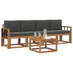 vidaXL Ensemble de canapés d'extérieur 5 Pièces Naturel et Anthracite