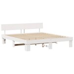 vidaXL Cadre de lit avec tête de lit Blanc 200 x 200 cm Pin massif