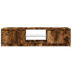 vidaXL Meuble TV avec lumières LED Chêne fumé 140x40x36 cm