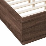 vidaXL Cadre de lit avec LED sans matelas chêne marron 140x190 cm