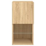 vidaXL Meuble TV avec lumières LED chêne sonoma 30 5x30x60 cm