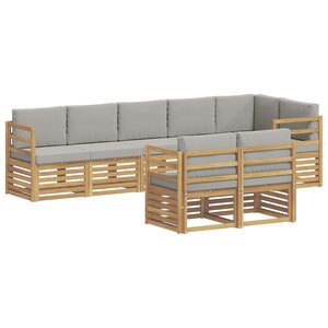 vidaXL Ensemble de canapés d'extérieur 8 pc Blanc et gris clair