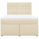 vidaXL Sommier à lattes de lit avec matelas Crème 160x200 cm Tissu