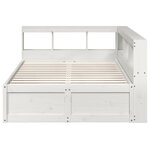 vidaXL Lit bibliothèque sans matelas blanc 135x190 cm bois pin massif