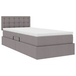 vidaXL Lit avec rangement et matelas avec matelas Taupe 90 x 190 cm