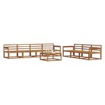 vidaXL Ensemble de canapés d'extérieur 8 Pièces Naturel