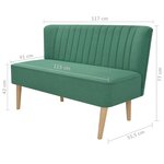 Vidaxl canapé 117 x 55 5 x 77 cm tissu vert
