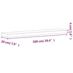 vidaXL Étagère murale 100x20x4 cm bois massif de hêtre