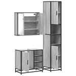 vidaXL Ensemble de meubles de salle de bain 3 Pièces Sonoma gris