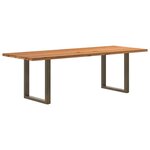 vidaXL Table à manger marron clair bois de chêne massif rectangulaire