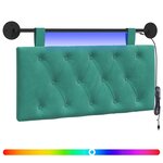 vidaXL Tête de lit suspendue Avec lumière LED Turquoise Velours