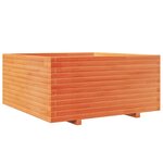 vidaXL Jardinière cire marron 100x100x49 5 cm bois de pin massif