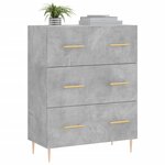 vidaXL Buffet gris béton 69 5x34x90 cm bois d'ingénierie