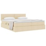 vidaXL Lit de Rangement Crème 200 x 200 cm Cuir synthétique