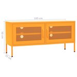 vidaXL Meuble TV Jaune moutarde 105x35x50 cm Acier