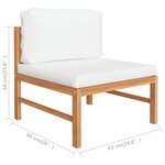 Vidaxl salon de jardin 4 pièces avec coussins crème bois de teck solide