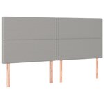 vidaXL Tête de lit à LED Gris clair 160x5x118/128 cm Tissu