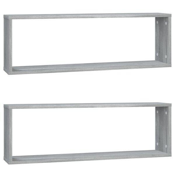vidaXL Étagères murales cubiques 2 Pièces Sonoma gris 80x15x26 5 cm
