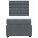 vidaXL Sommier à lattes de lit et matelas Gris foncé 90x190 cm Velours