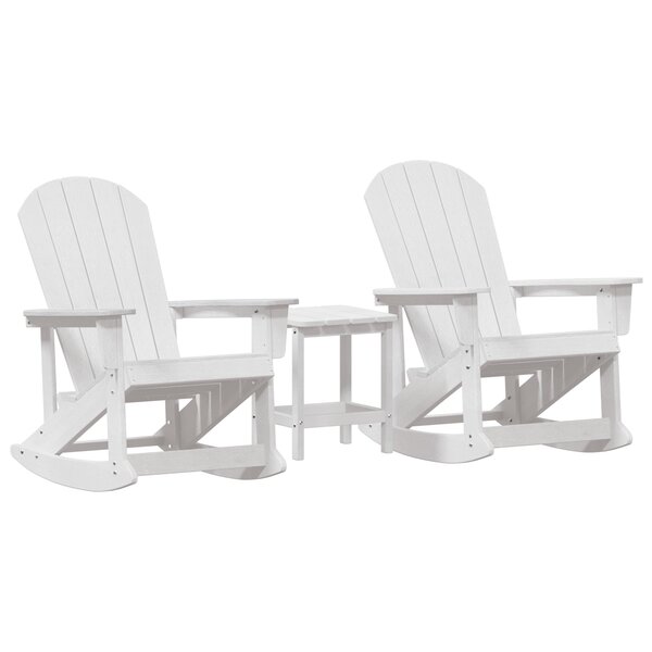 vidaXL Ensemble de salon de jardin 3 Pièces Blanc HDPE