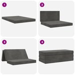 vidaXL Canapé-lit pliable 140 x 67 x 45 cm Gris foncé