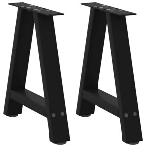 vidaXL Pieds de table basse en forme de A 2 pièces Noir 38 x (42-43) cm Acier