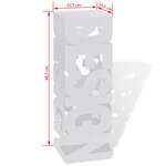 vidaXL Porte-parapluie carré à rangement Blanc Acier 48 5 cm