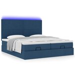 VidaXL Cadre de lit ottoman avec matelas bleu 180x200 cm tissu
