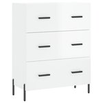 vidaXL Buffet haut Blanc brillant 69 5x34x180 cm Bois d'ingénierie