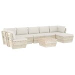 vidaXL Salon de jardin palette 8 Pièces avec coussins bois d'épicéa