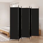 vidaXL Cloison de séparation 5 panneaux Noir 250x200 cm Tissu