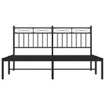 vidaXL Cadre de lit métal sans matelas avec tête de lit noir 150x200cm