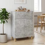 vidaXL Buffet Gris béton 66 x 34 5 x 90 cm Bois d'ingénierie