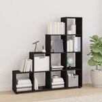 vidaXL Bibliothèque escalier Noir 142 cm Bois d'ingénierie