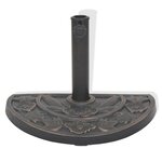 vidaXL Socle de parasol en résine demi-cercle Bronze 9 kg