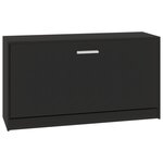 vidaXL Banc à chaussures Noir 80x24x45 cm Bois d'ingénierie