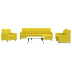 vidaXL Ensemble de canapés 4 Pièces avec repose-pied jaune clair tissu