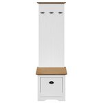 vidaXL Armoire de couloir avec crochets BODO blanc marron 50x40x157 cm