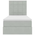 vidaXL Lit avec rangement et matelas Gris clair 90 x 190 cm Velours