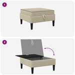 vidaXL Pouf avec Rangement Sable Velours