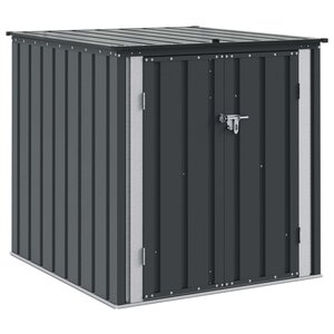 vidaXL Boîte de Rangement de Jardin Noir 101 5 x 107 x 100 cm Acier