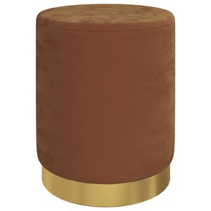 vidaXL Tabouret de rangement rond Marron Velours 31 x 37 cm