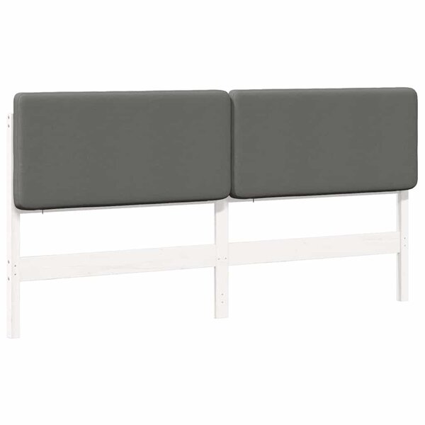 vidaXL Tête de lit capitonnée Blanc et gris clair 200 cm Pin massif