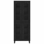 vidaXL Haut Armoire 2 Pièces Chêne noir Bois Aggloméré et Verre