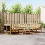 vidaXL Ensemble de canapés d'extérieur 7 Pièces Naturel et Beige