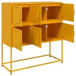 vidaXL Buffet jaune moutarde 100 5x39x107 cm acier laminé à froid