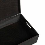vidaXL Boîte en bois avec couvercle et poignées noir bois pin massif