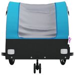 vidaXL Remorque de vélo noir et bleu 30 kg fer