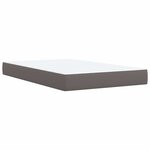 vidaXL Sommier à lattes de lit avec matelas Gris 120x200 cm Similicuir